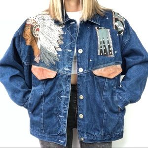 Vintage Jou Jou embellished denim jean jacket